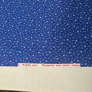 Cranston Print Works Fabric 36x42 Blue Vintage Ditsy Floral VIP Print